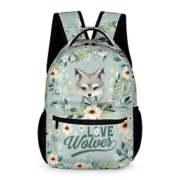 Mochila escolar Wolf para niños, niñas y niños, mochila con