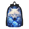 Galaxy Wolf Rose Mochilas para niñas, Mochila Escolar para n