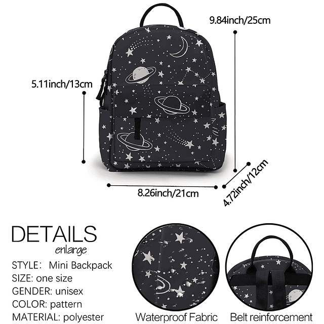 Mini mochila para niñas, bolso de moda impermeable con estam