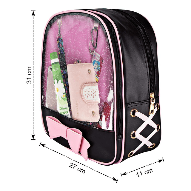 FF1 Candy Leather Bow Backpack Clear Beach Girls Bag Ita Bag