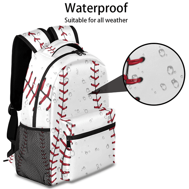 Mochila grande con estampado de pelota de béisbol, mochila,