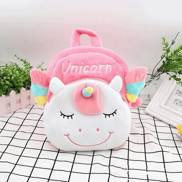 Mochilas de unicornio Mochila para niños Bolsa de felpa Rega