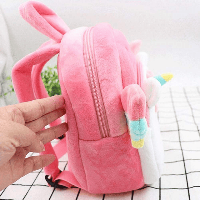 Mochilas de unicornio Mochila para niños Bolsa de felpa Rega