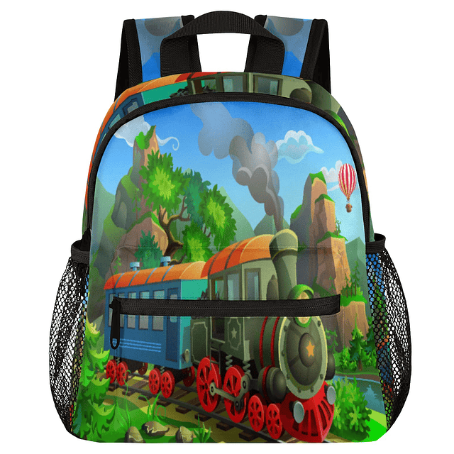 Mochila para niños con diseño de tren de vapor vintage, lind