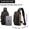 Bolso bandolera impermeable con puerto de carga USB, mochila