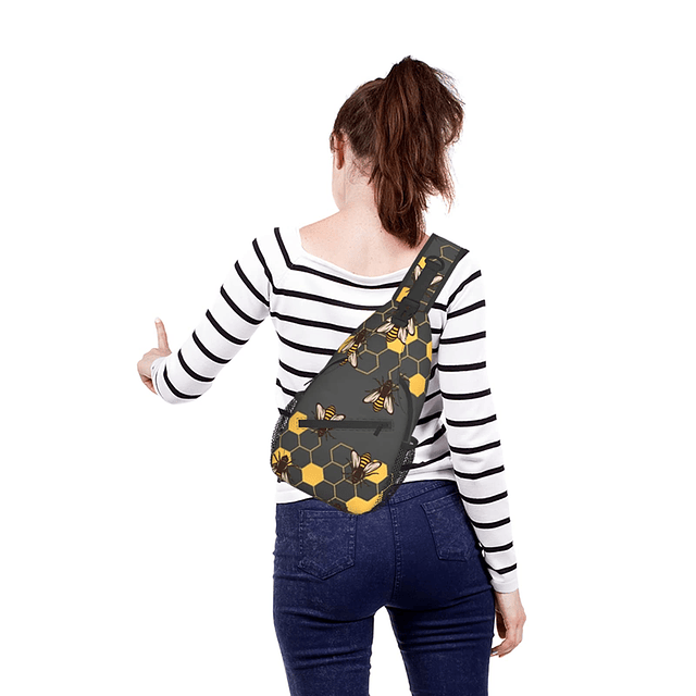 Honeycomb Bee Sling Bag Crossbody Viaje Senderismo Bolsas Mi