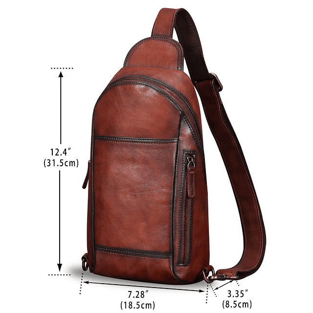 Bolso bandolera de cuero genuino para hombres y mujeres, moc