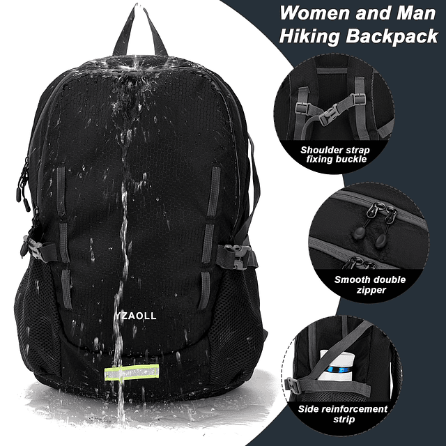 Mochila plegable ultraligera de 20 L, mochila resistente al