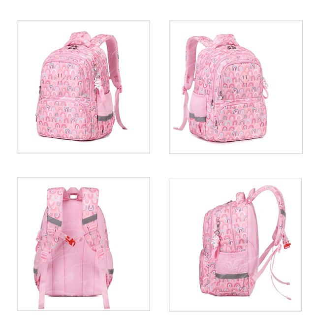 Mochila para niñas, mochila para niñas con estampado de arco