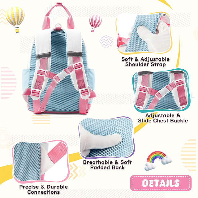 Mochila para niñas, Mochila para niños de 2 a 4 años, Mochil