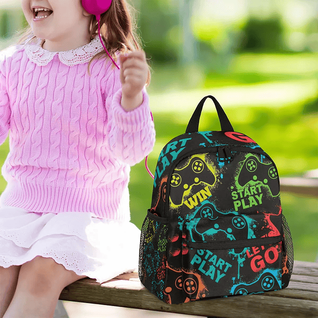 Mochila para niños pequeños con videojuegos, mochila pequeña