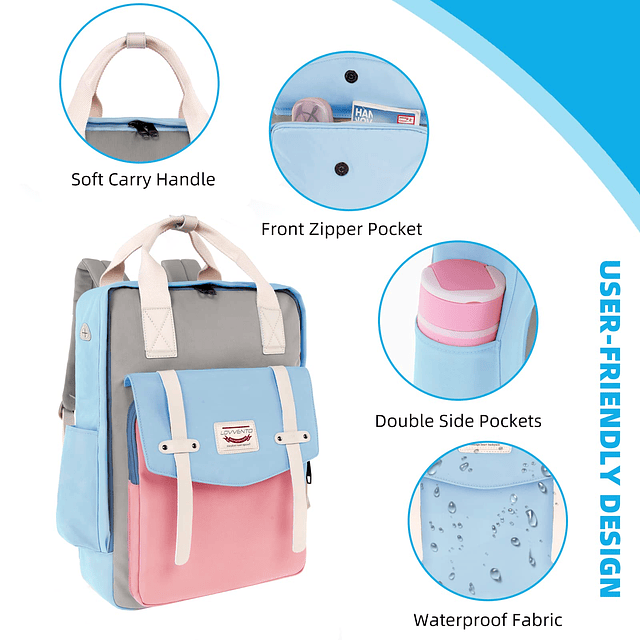 Mochila japonesa para ordenador portátil de 15,6 pulgadas, b