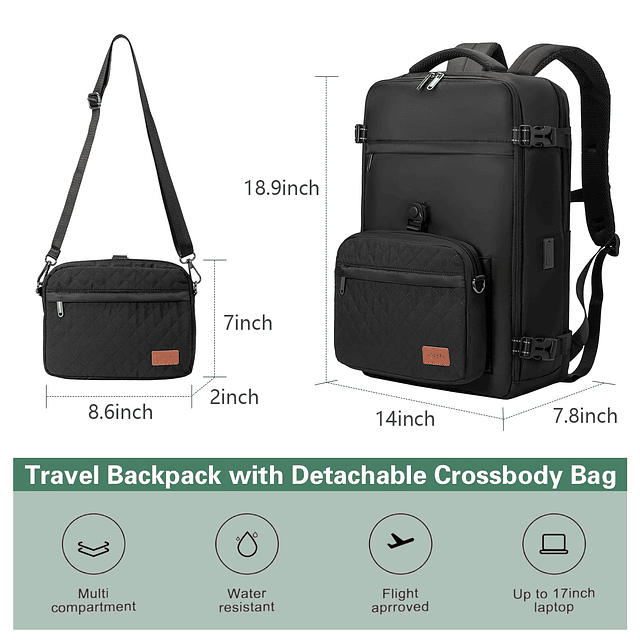 Mochila de viaje impermeable de 40 litros para hombres y muj