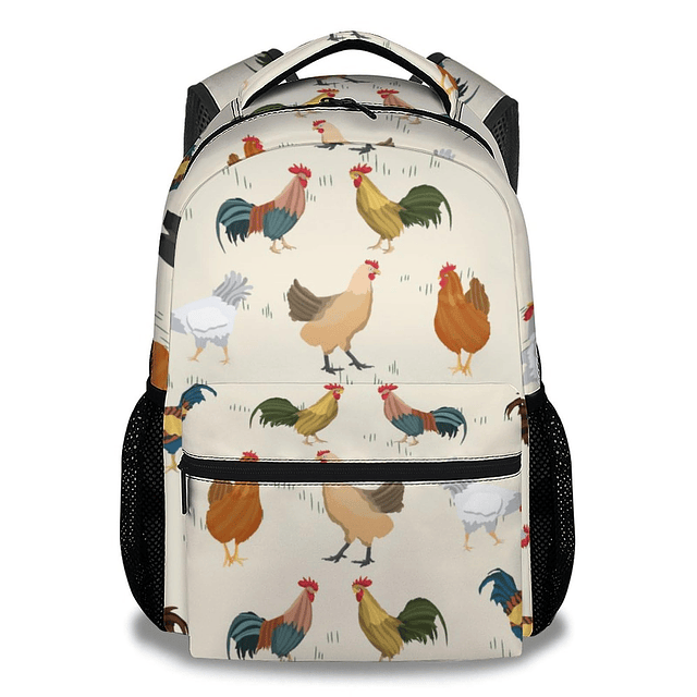 Mochila de pollo, mochila con tema animal de 16 pulgadas con