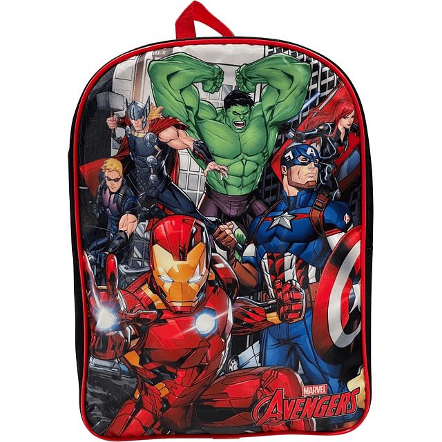 Mochila Avengers Niño 15 Negro-Rojo