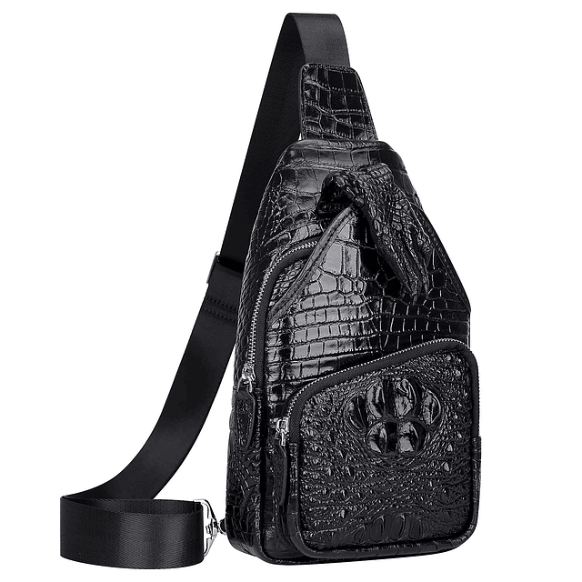 Bolso bandolera de piel de cocodrilo para hombre Bolso bando