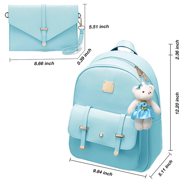 Conjunto de mini mochila para niña, mochila pequeña de cuero