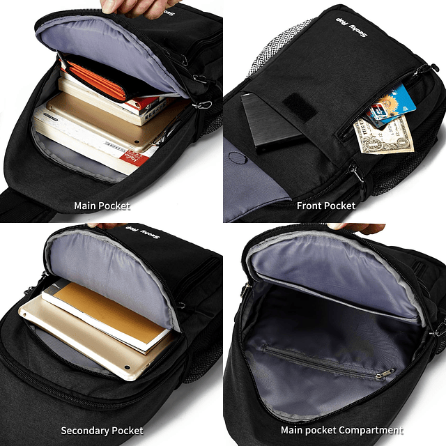 Mochila Sling para hombres y mujeres, bolso cruzado resisten