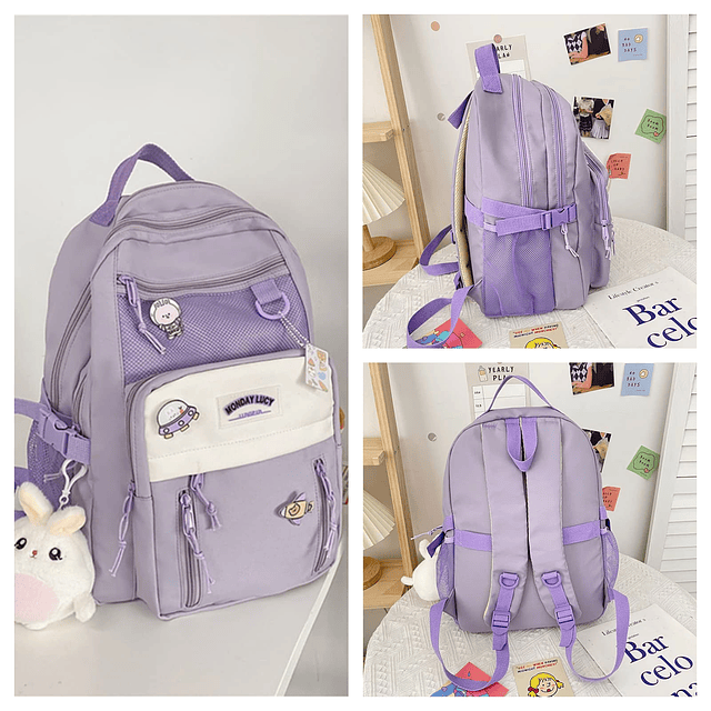 Mochilas estéticas grandes Kawaii para niñas estudiantes Moc