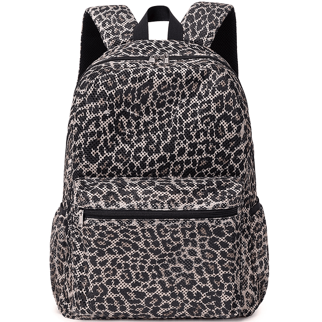 Mochila de malla de leopardo para niñas y mujeres, mochila s