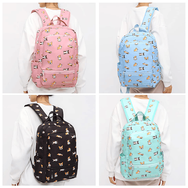 Lindas mochilas para perros Corgi para niñas, niños, mochila