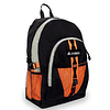 Mochila de equipaje con bolsillo doble de malla, naranja/gri