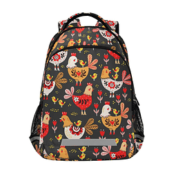 Mochila para niños con diseño de gallo, para gallinas, coleg