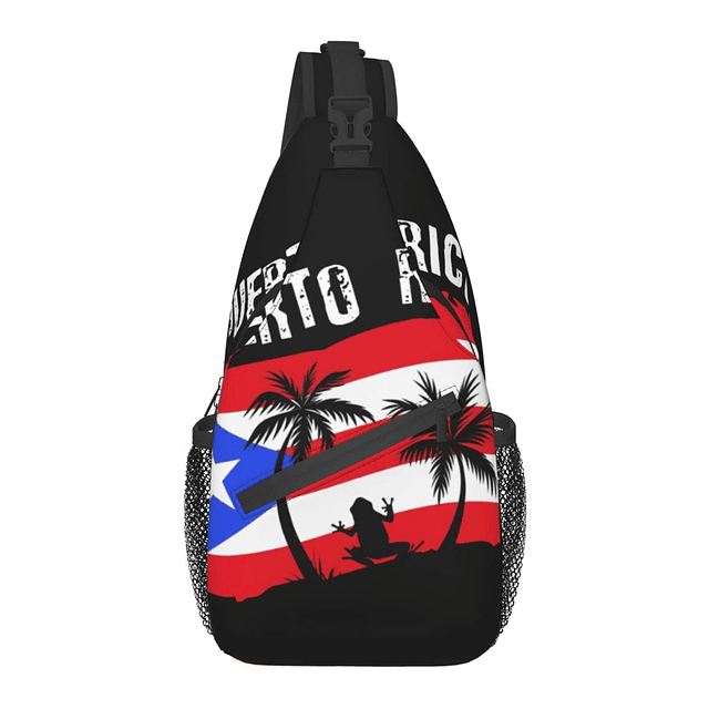 Bolso bandolera con bandera de Puerto Rico/mochila cruzada/b