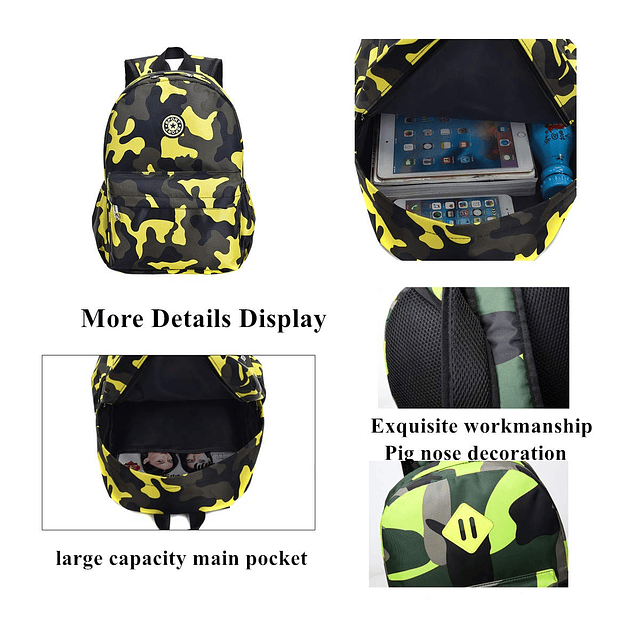 Mini mochilas de camuflaje para guardería, mochila para niño