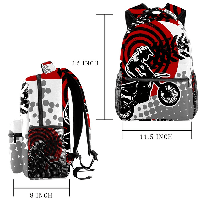 Mochilas de motocross para niños y niñas, mochila escolar pa