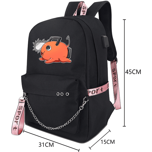 Anime Chainsaw Man Mochila Pochita Book Bag Laptop School Ba