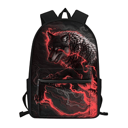 Mochila Cool Blood Wolf para adolescentes y niños, mochila i