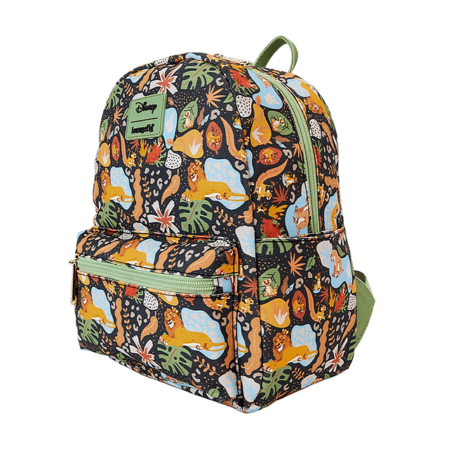 Mini mochila cuadrada de lona con estampado integral de silu