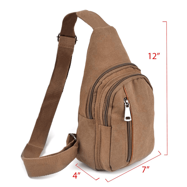 Bolso bandolera de lona con correa ajustable, mochila pequeñ