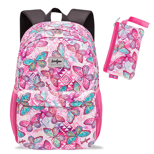 Mochila con estampado de mariposas para niñas, adolescentes