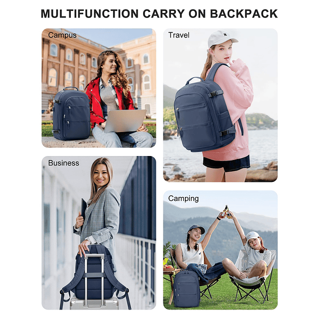 Mochila de viaje para mujer, bolsas de mano de United Airlin