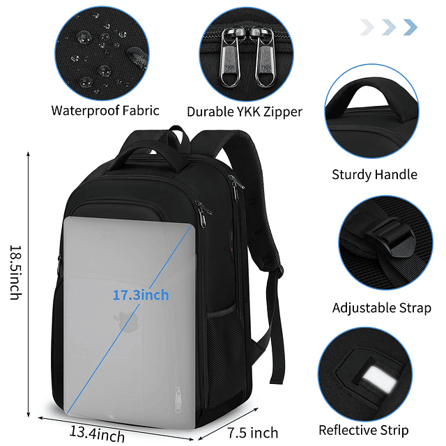 Mochila para computadora portátil Mochila de viaje impermeab