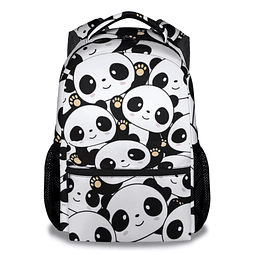 Mochila escolar de panda para niñas, mochilas blancas de 16