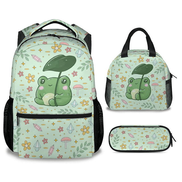 Mochila Frog para niñas y niños con lonchera, 3 en 1, mochil