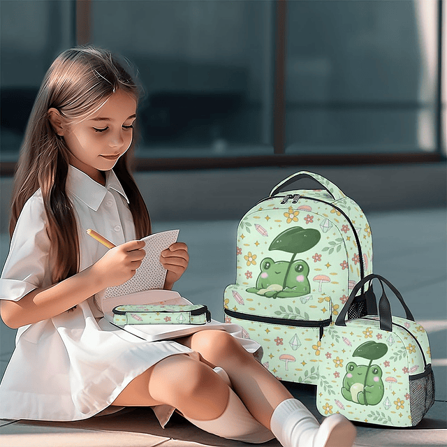 Mochila Frog para niñas y niños con lonchera, 3 en 1, mochil