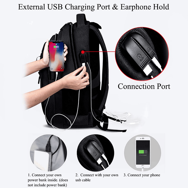 Mochila para computadora portátil de viaje de negocios, bols