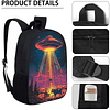 Mochila para niños Space UFO, mochila OVNI en galaxia para n