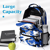 Mochila escolar azul camuflaje para niños y niñas, mochila l