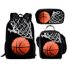 Mochila con diseño de baloncesto, juego de 3 piezas, mochila