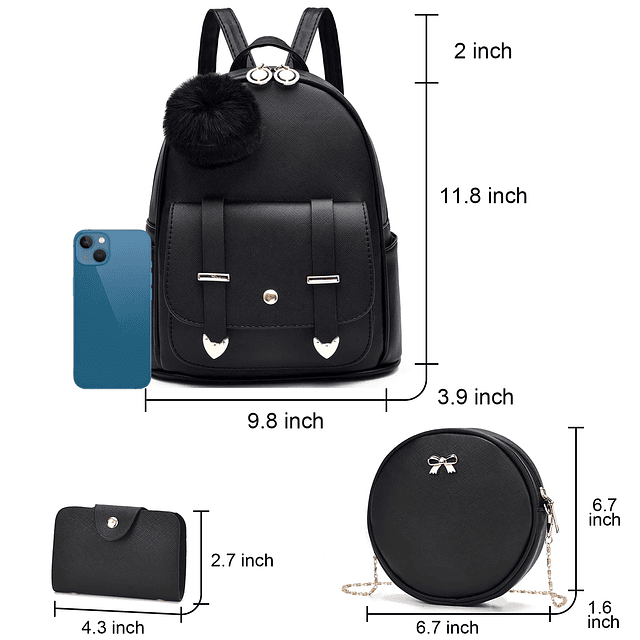 Mini Mochila De Cuero Monedero para Niñas Adolescentes Mochi