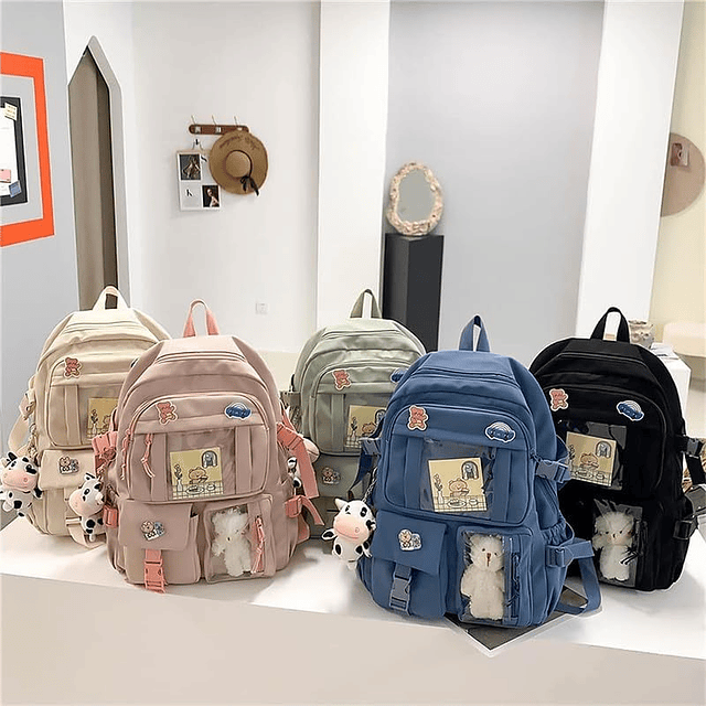 Mochila Kawaii Mochila Estética Mochilas para Estudiantes co