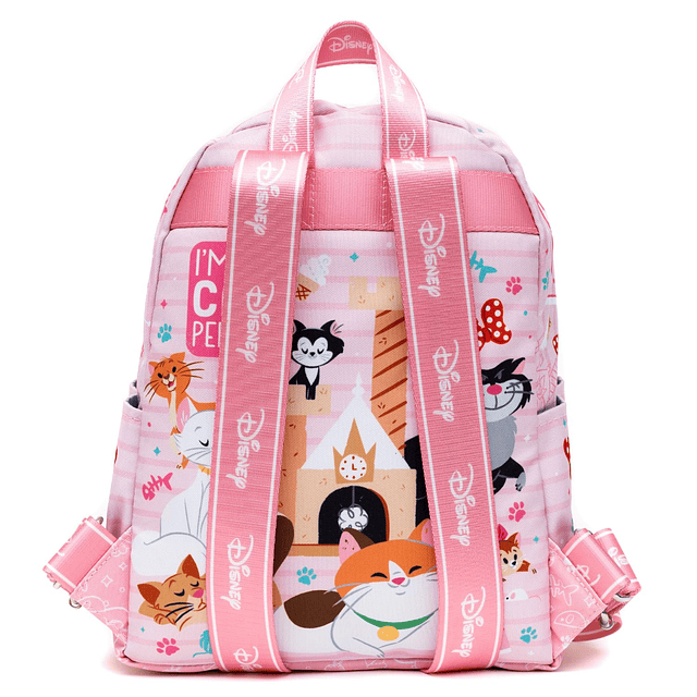 Mochila de nailon con diseño de gatos de Disney de 13