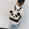 Lindo patrón de panda mochila mujeres niñas pu cuero pequeño