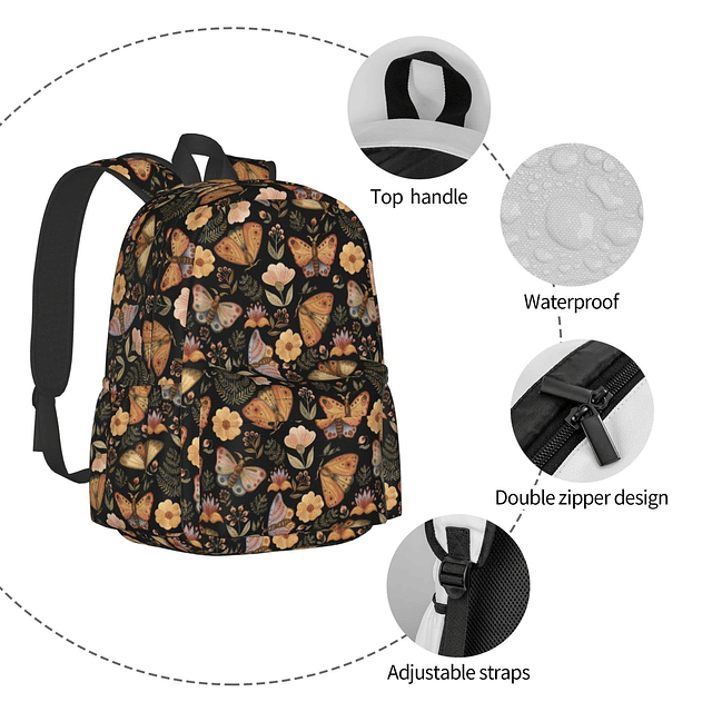 Mochila De Bruja De Mariposa De Polilla Para Hombres Y Mujer