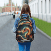 Mochilas abstractas de dragón de fuego para niños, mochila e